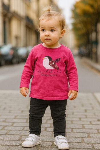 T-shirt rose oiseau Gémo
