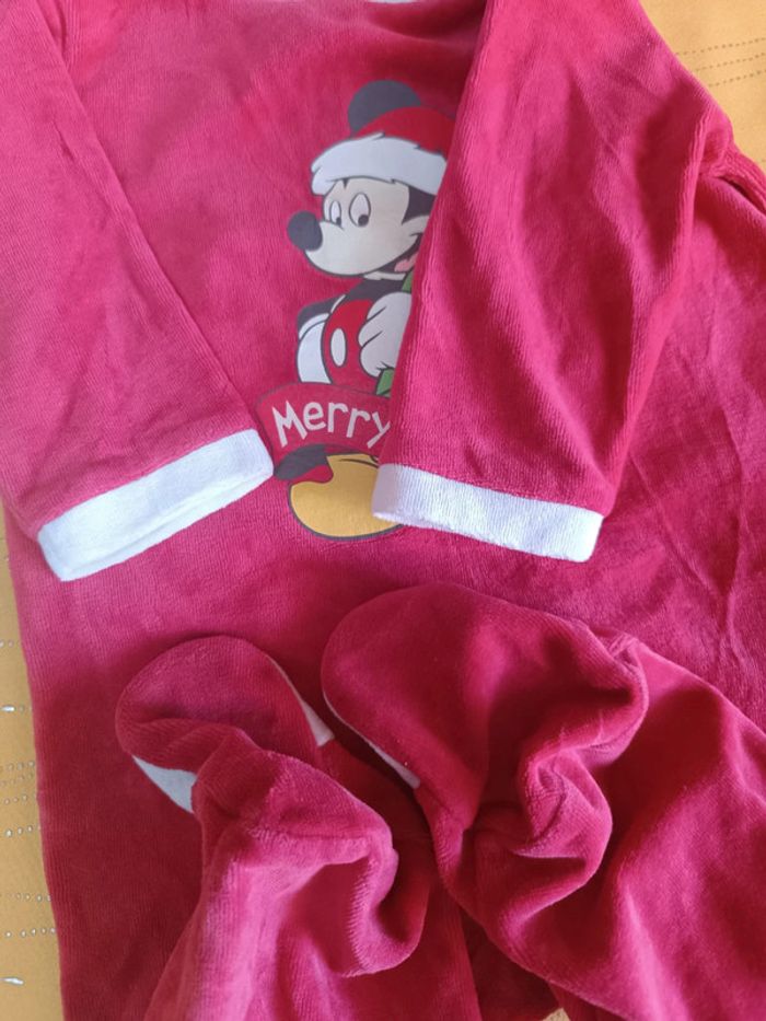 Pyjama velours Mickey Père Noël Disney 12 mois - photo numéro 3