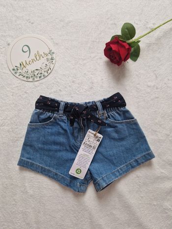 Short en jean avec ceinture cerises neuf