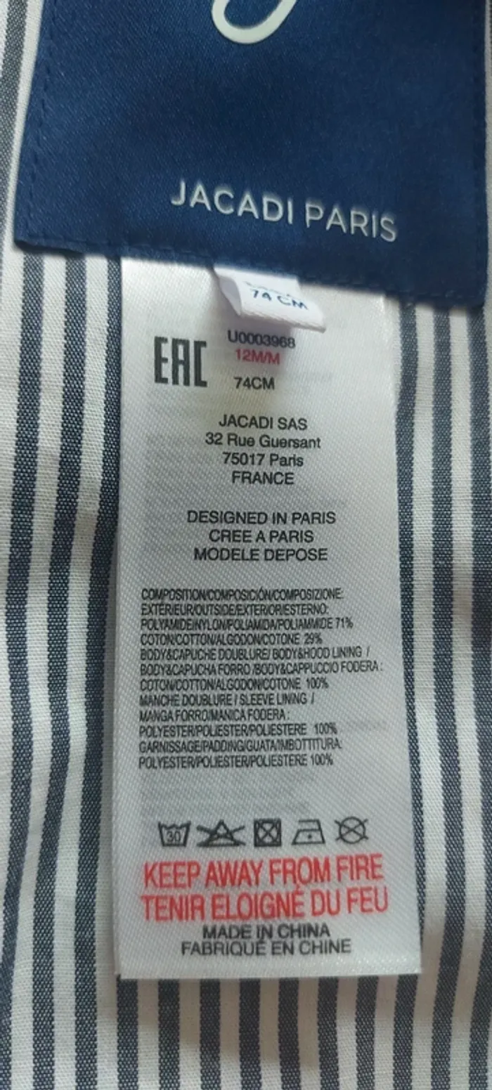 Manteau fille 12 mois jacadi - photo numéro 8