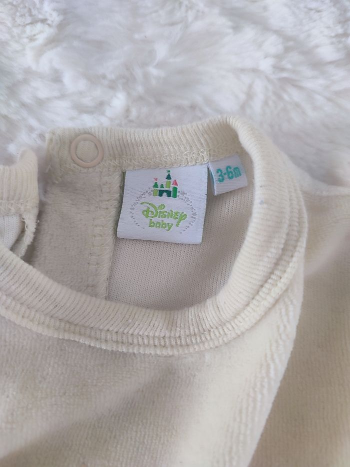 Pyjama en velours jaune Winnie Disney taille 3-6 mois - photo numéro 3