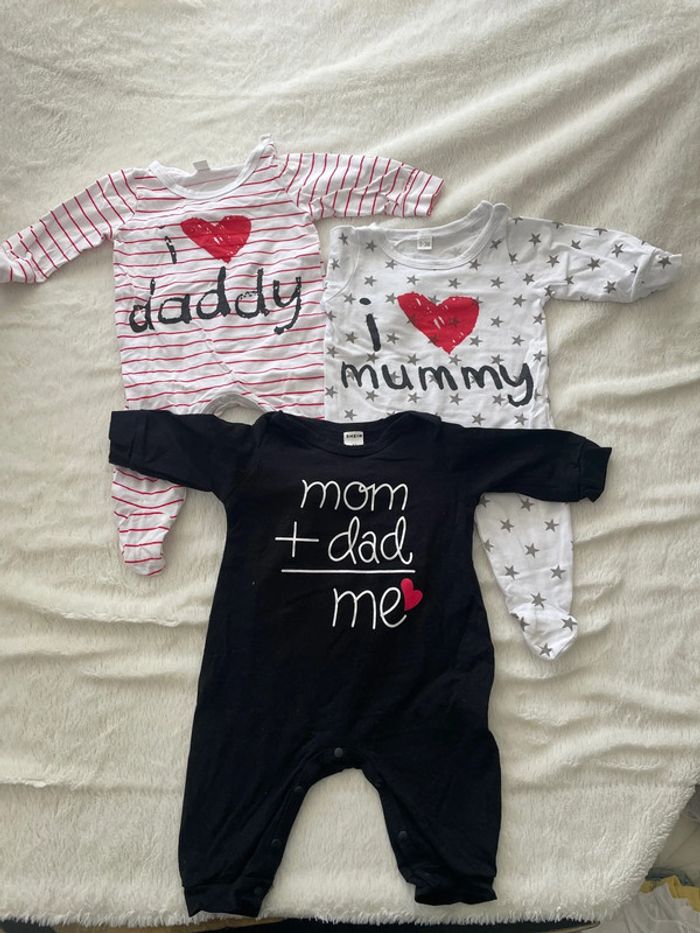 3 pyjamas 0-3 mois shein