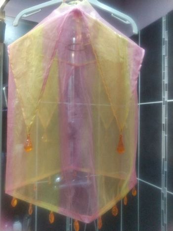 Suspension organza jaune et rose