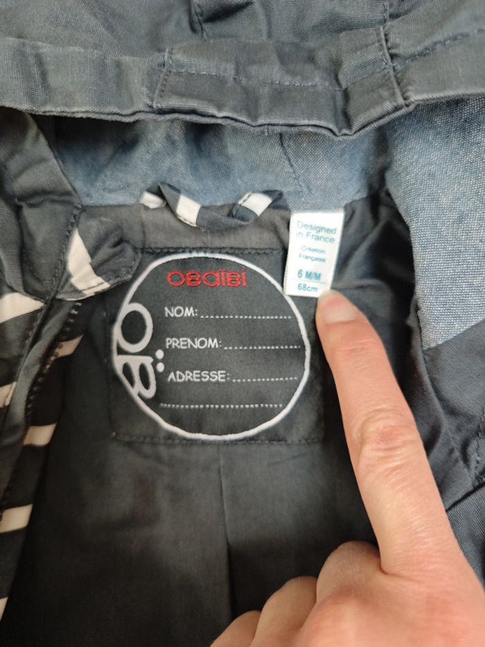 Lot salopette et veste 6 mois obaibi - photo numéro 2