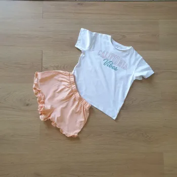 🩷 Ensemble tee-shirt MC short 5/6 ans/6 ans Kiabi/Tex #emyfleury_6ansfille