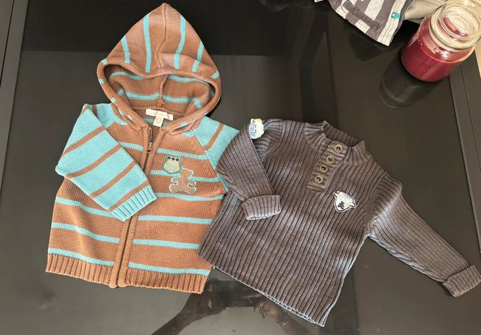 Lot LuluCastagnette Gilet a capuche & Pull / Taille 6 mois