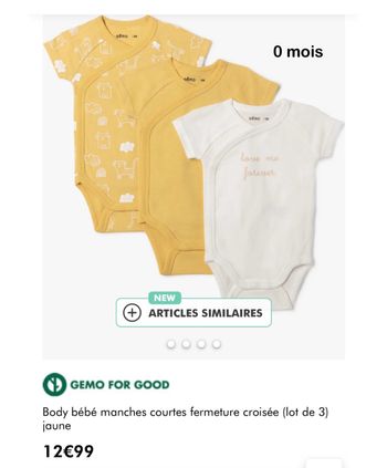 Body bébé lot de 3 - 0 mois