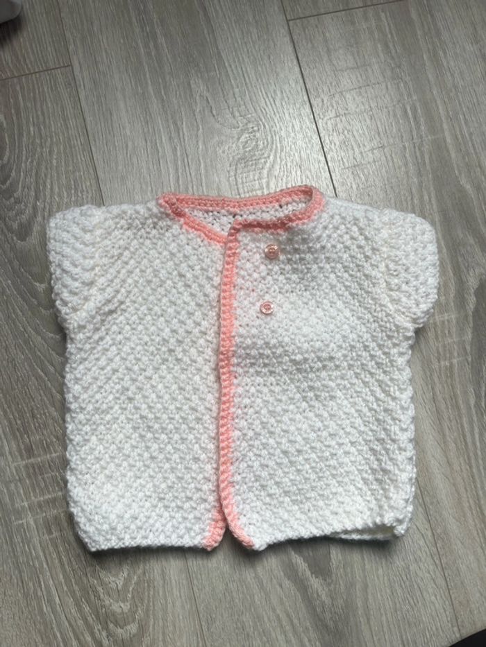 Gilet tricot sans manche 3-6 mois bébé fille