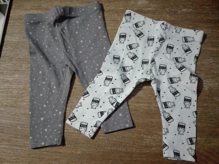 Legging bébé fille 6 mois lait bouteille étoile argenté gris