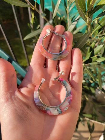 Clips creoles acier silver vert