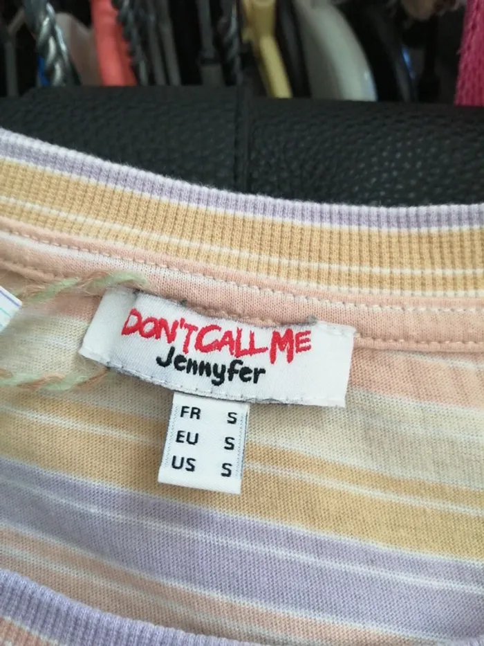 Tee-shirt crop top à rayures pastelles / don't call me jennyfer / (S) - photo numéro 5