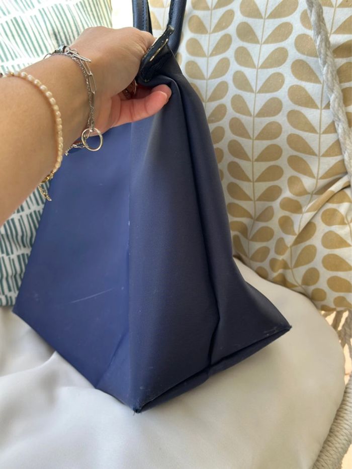 Sac Longchamp bleu marine toile et cuir - photo numéro 13