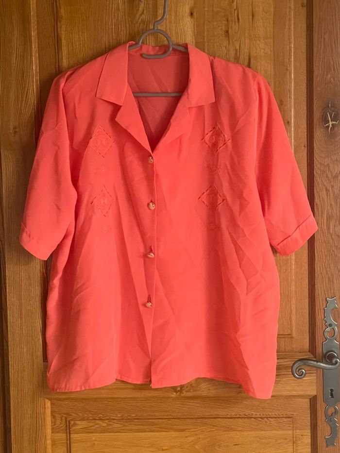 Chemisier orange brodé