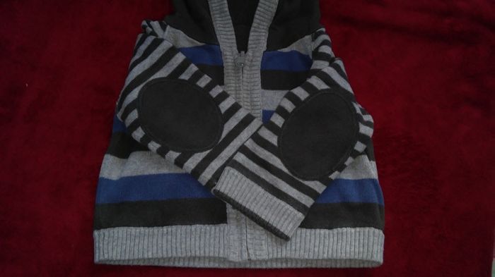 Gilet zip à capuche réversible bleu et gris rayé 9 mois garçon l'enfant do, la redoute - photo numéro 7