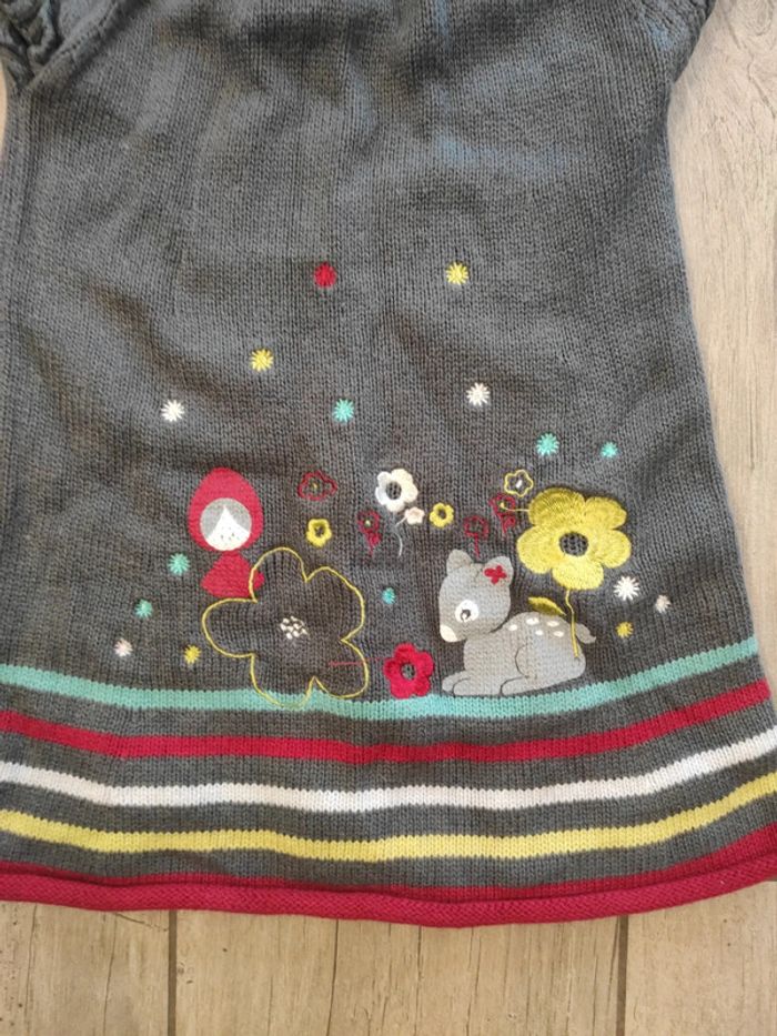 Robe grise maille 18 mois manches courtes - photo numéro 2