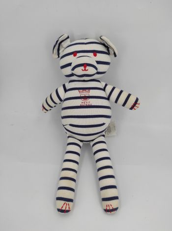 Doudou Ours rayé marin Petit Bateau