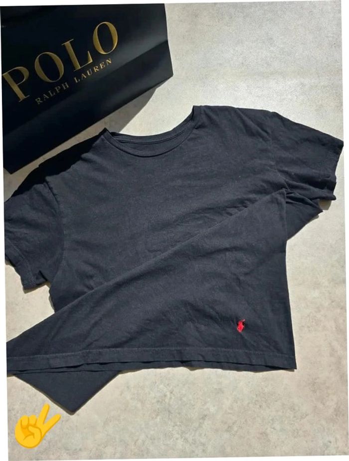 T-shirt Ralph Lauren M coupe col rond noir Homme Men tee58