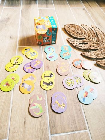 🦁Jeu de mémoire-Coffret Memo animaux Jungle marque Djeco