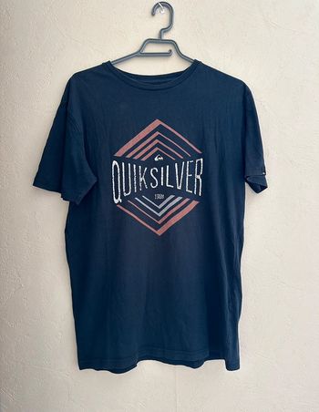 T-shirt imprimée regular fit marine en coton homme taille M Quiksilver