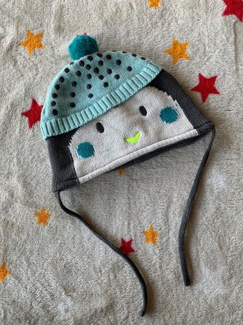 Bonnet à Pompon Chaud DPAM Bleu et Gris 1 An