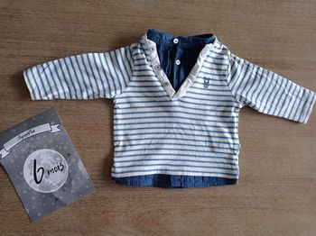 Tee shirt manches longues rayé 6 mois