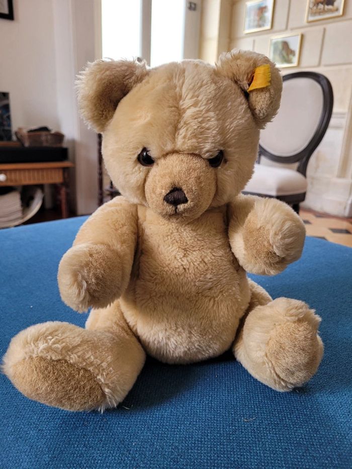 Ours de collection articulé Steiff Peluche 37cm miel marron clair doudou traditionnel - photo numéro 3