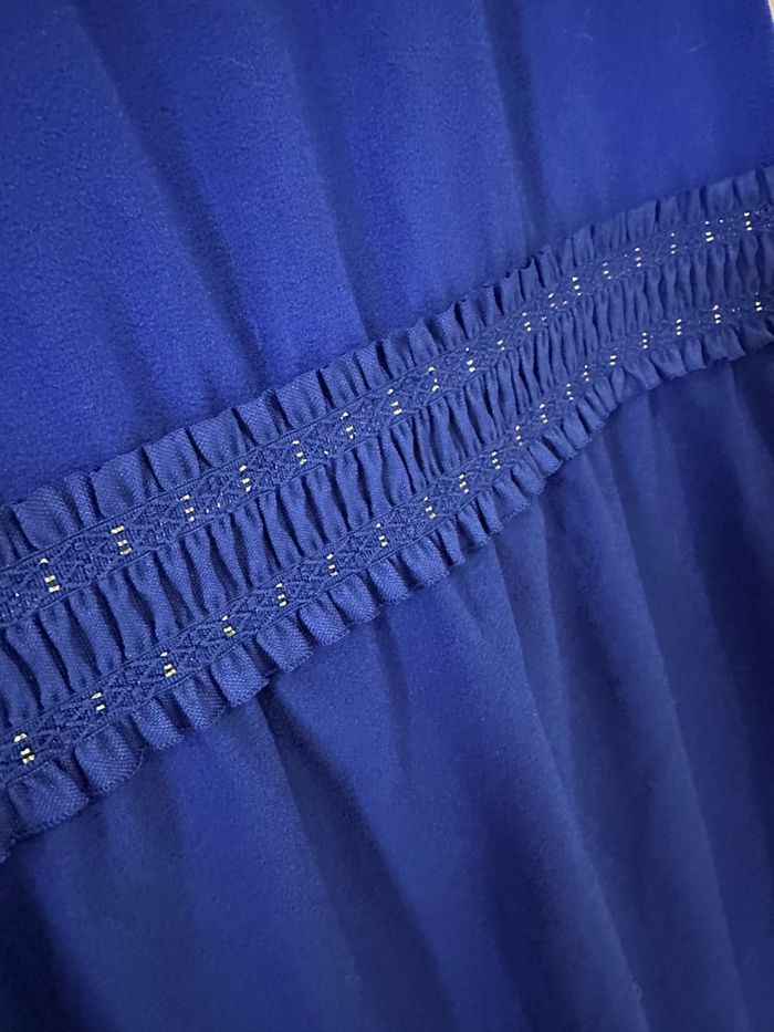 Robe bleue violette see U soon taille 38 avec ceinture intégrée et bouton noeuds papillon - photo numéro 4