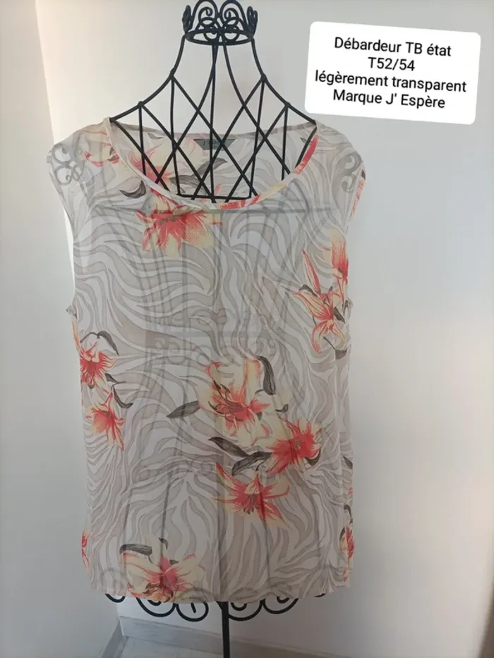 Haut débardeur femme TB état T52/54 J' Espère
