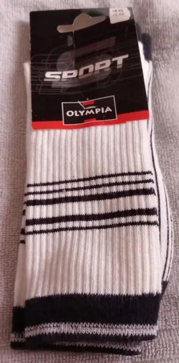 1 Paire de chaussette de sport noir blanc Pointure 46 / 48