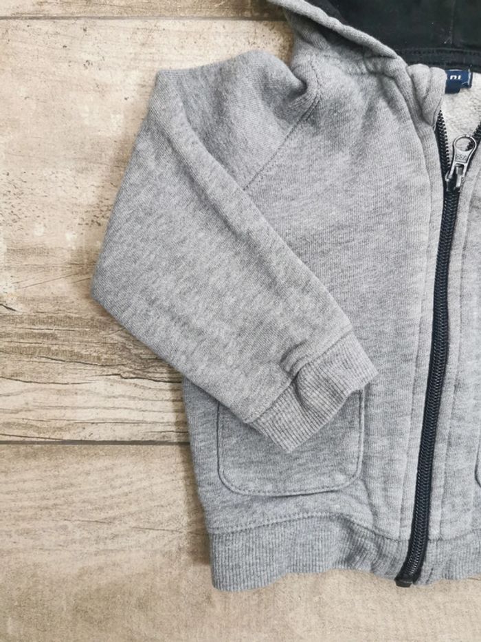 🌺Veste gilet capuche 18mois gris noir raton laveur super hero bébé garçon - photo numéro 5