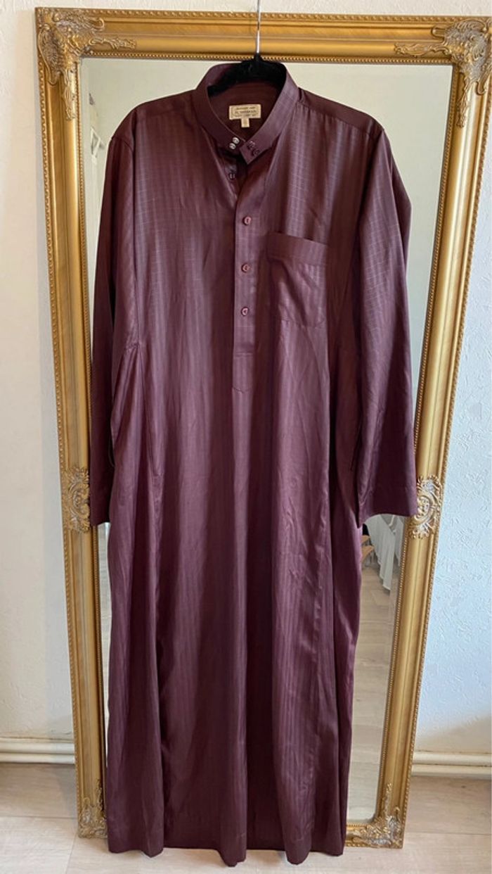 Djellaba / quamis homme bordeaux