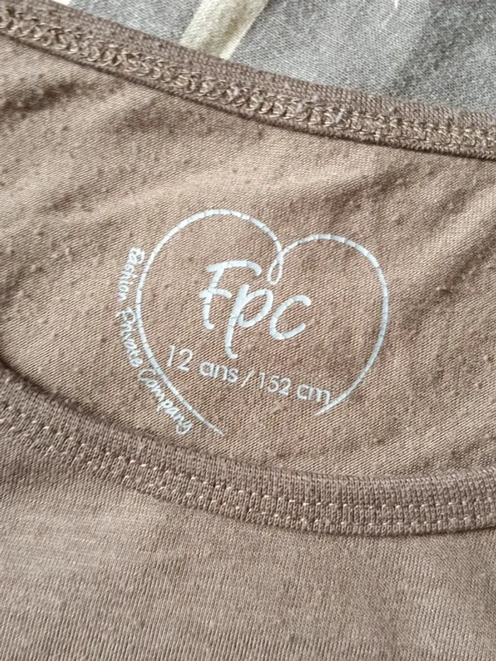 T-shirt fluide marron FPC taille 12 ans - photo numéro 4