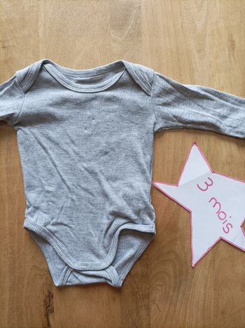 Body mixte gris 3 mois