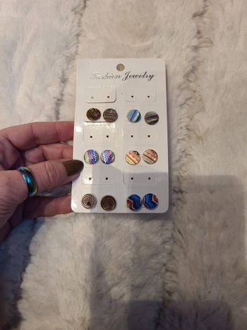 Lot 6 paires de boucles d'oreilles