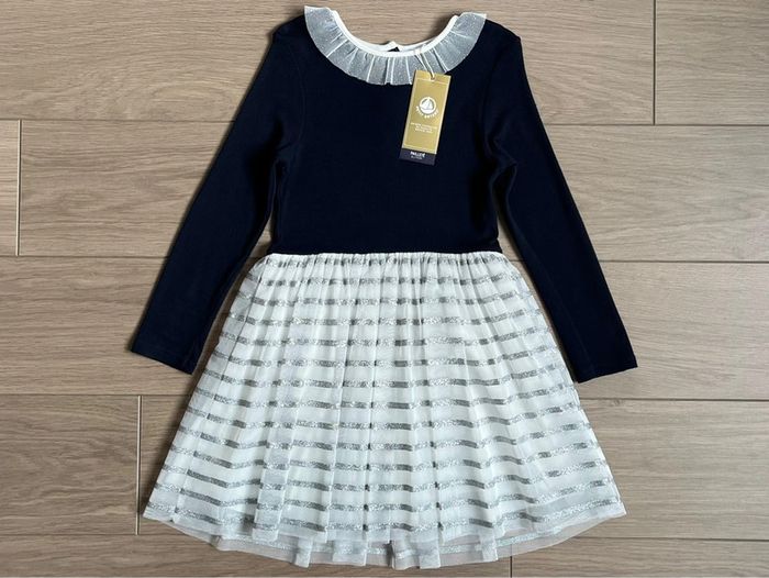 Robe bi-matière en tulle et paillettes collection Noël Petit bateau T-5 ans - photo numéro 4