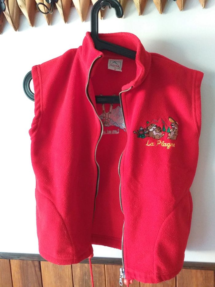Gilet polaire sans manches rouge - photo numéro 4