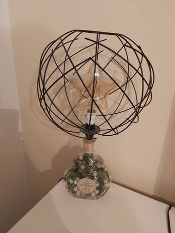 Lampe artisanale avec bouteille vintage