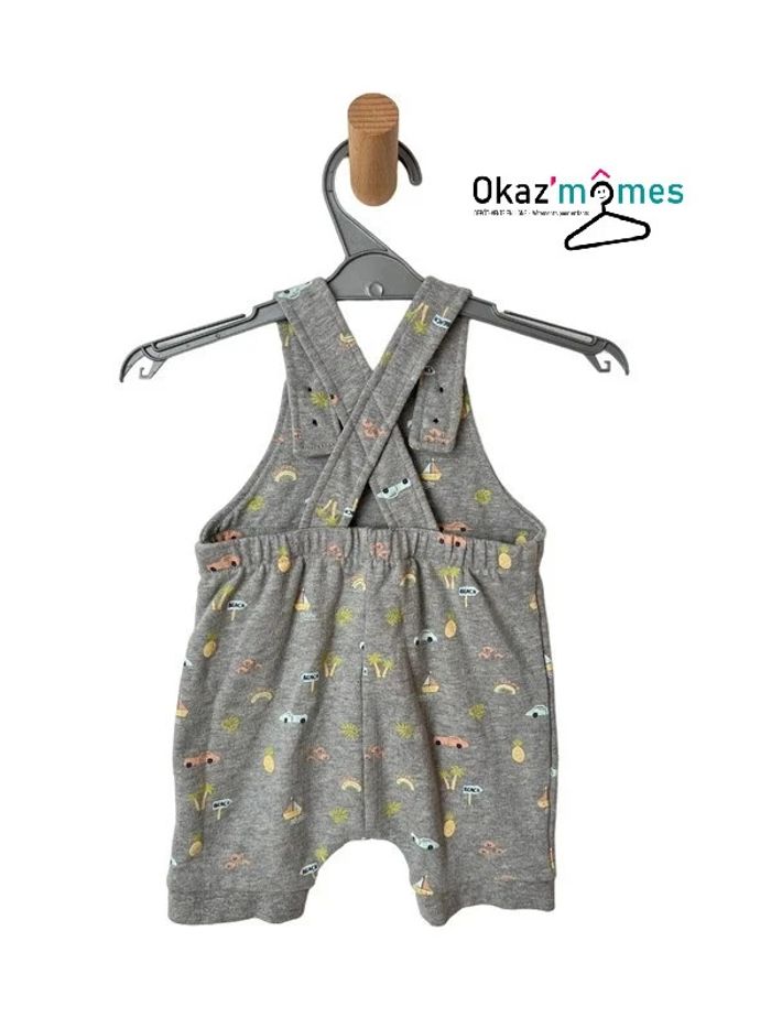 Salopette gris chiné (motifs pastel) - Bout'chou 3 mois (60cm) - photo numéro 3