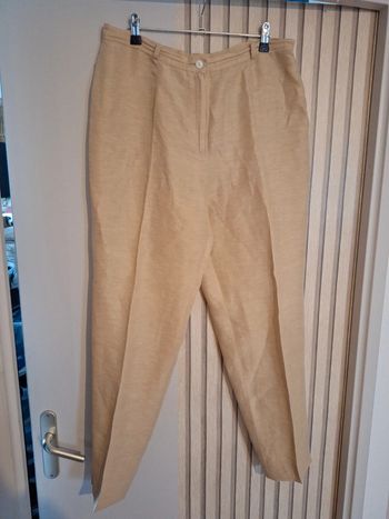 Pantalon beige en lin mélangé – T. 46 #FGT-040