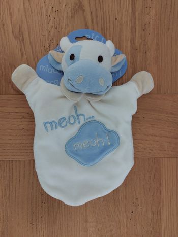Neuf : Doudou marionnette vache meuh