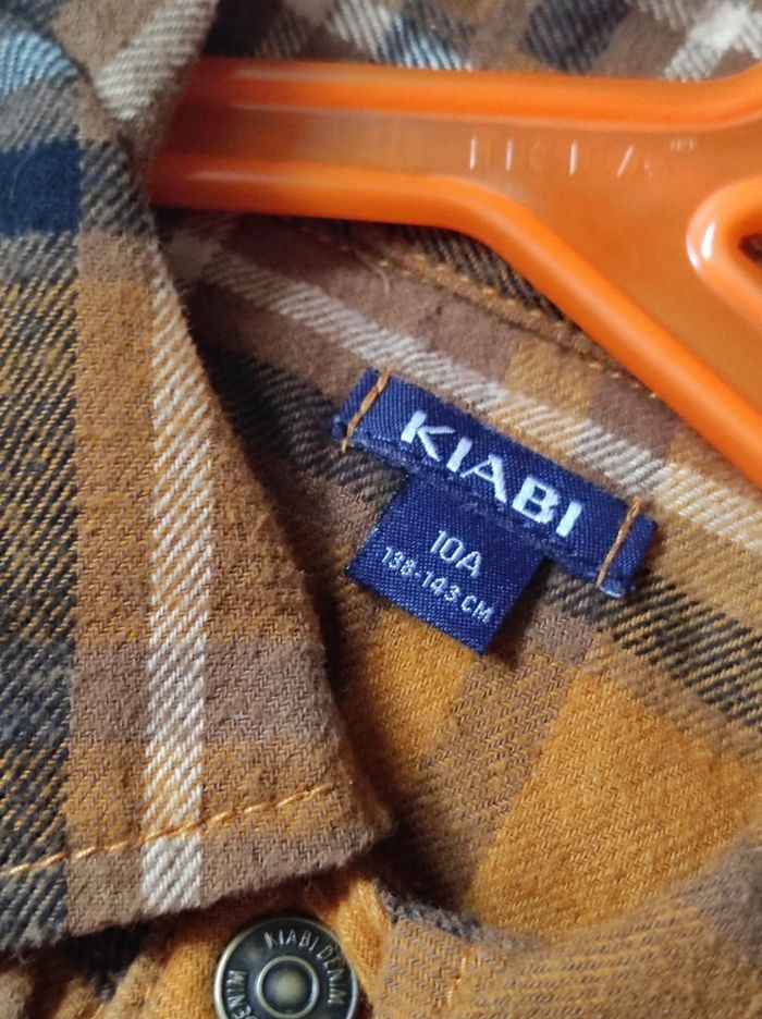 Chemise à carreaux jaune coton 10ans - photo numéro 3