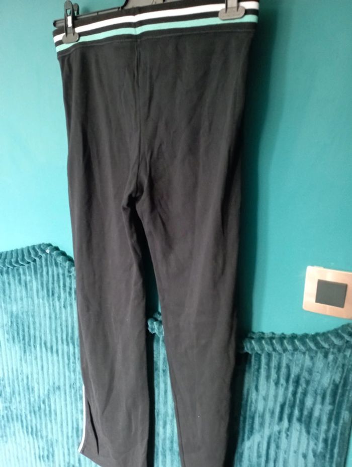 Ensemble tee shirt et legging noir/turquoise/blanc - photo numéro 5