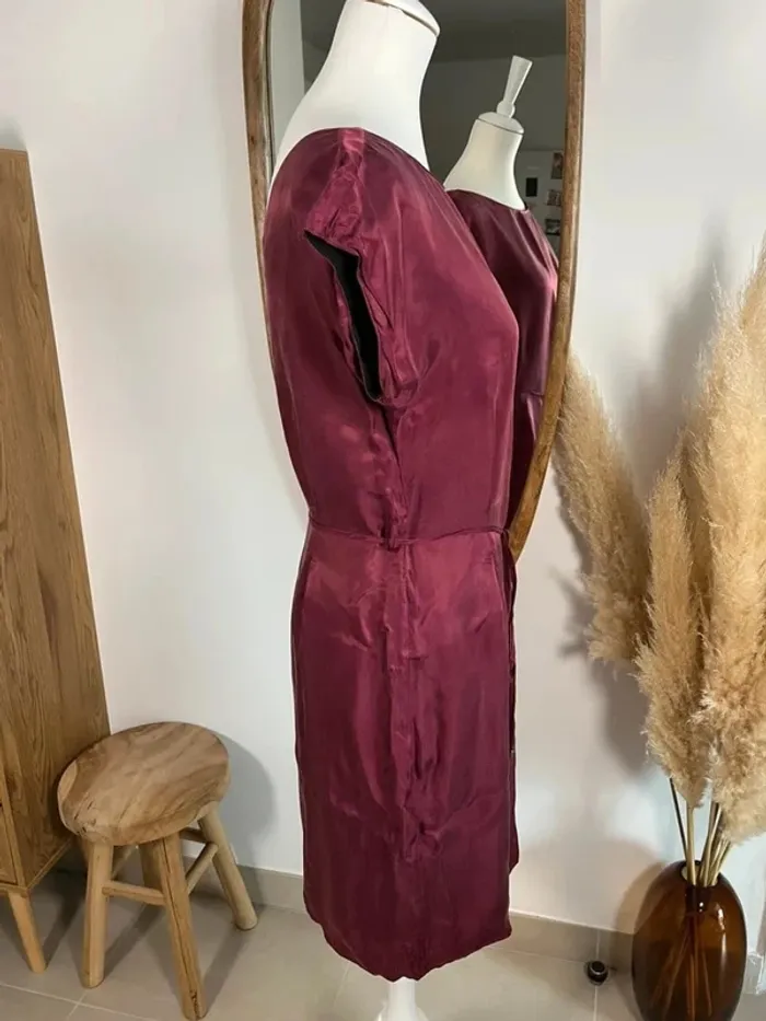 Robe bordeaux/prune satinée IKKS - photo numéro 2
