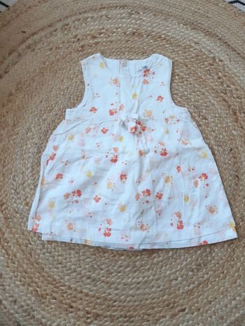 Robe blanche sans manches Kitchoun 12 mois