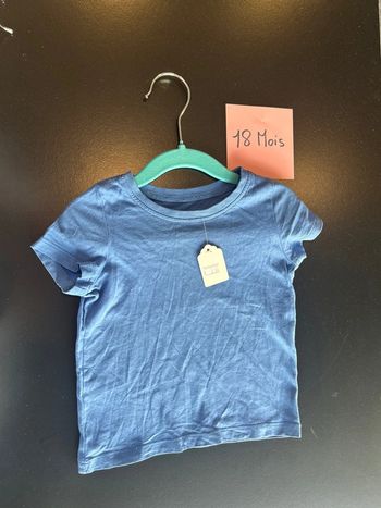 Teeshirt manche courte bleu uni