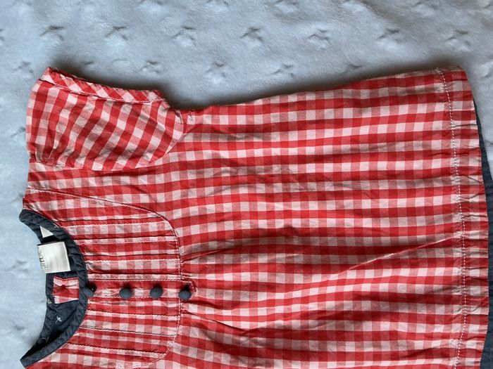 tunique manches courtes vichy rouge et blanc 3 ans cadet rousselle - photo numéro 5