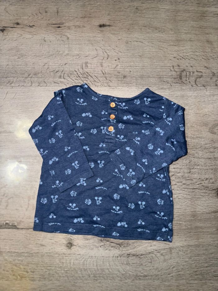 TEE shirt manches longues 12 mois tex baby neuf