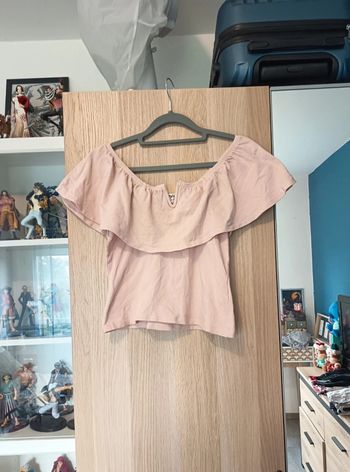Top épaule dénudé rose pâle Jennyfer - Taille S 36