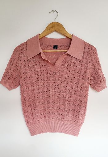 Tee-shirt en crochet rose taille S