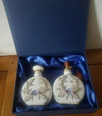 Coffret parfumerie ancien doré à l'or fin